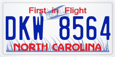 NC license plate DKW8564
