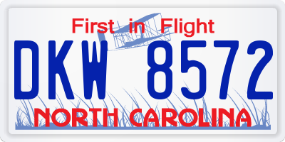 NC license plate DKW8572