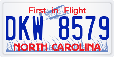 NC license plate DKW8579