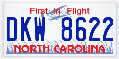 NC license plate DKW8622