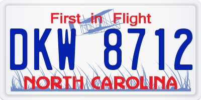 NC license plate DKW8712