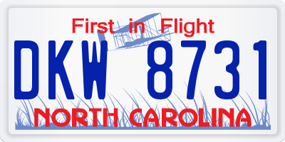 NC license plate DKW8731
