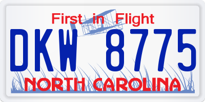 NC license plate DKW8775
