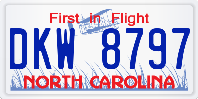 NC license plate DKW8797