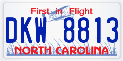 NC license plate DKW8813