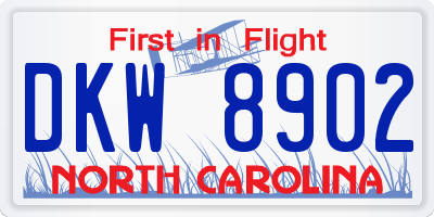 NC license plate DKW8902