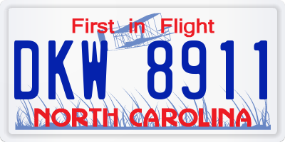 NC license plate DKW8911
