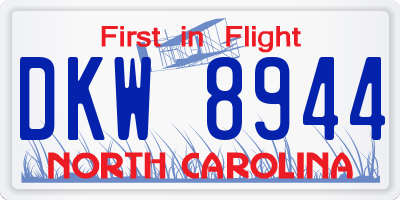 NC license plate DKW8944