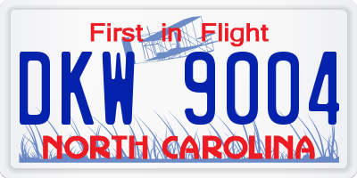 NC license plate DKW9004