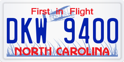 NC license plate DKW9400