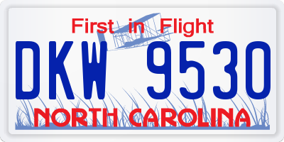 NC license plate DKW9530