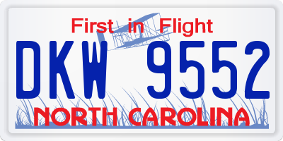 NC license plate DKW9552