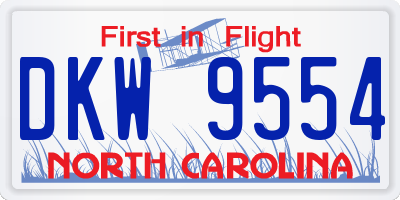 NC license plate DKW9554