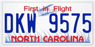 NC license plate DKW9575