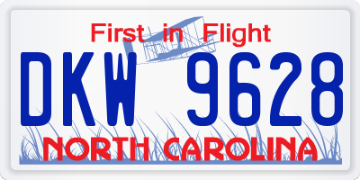 NC license plate DKW9628