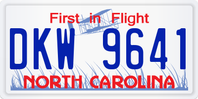 NC license plate DKW9641