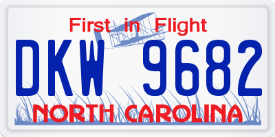 NC license plate DKW9682