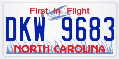 NC license plate DKW9683