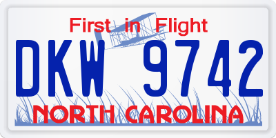 NC license plate DKW9742