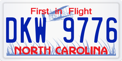 NC license plate DKW9776