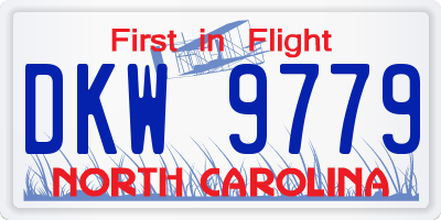 NC license plate DKW9779