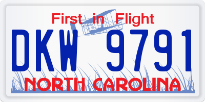 NC license plate DKW9791