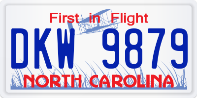 NC license plate DKW9879
