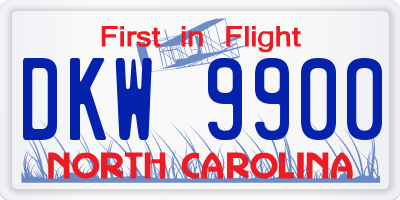 NC license plate DKW9900