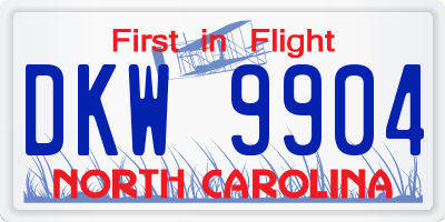 NC license plate DKW9904