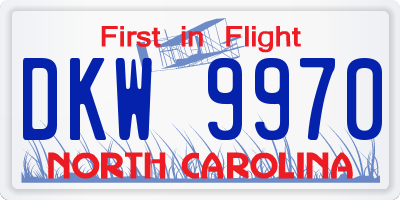 NC license plate DKW9970