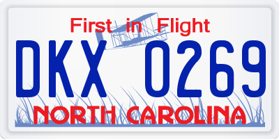 NC license plate DKX0269