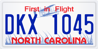 NC license plate DKX1045