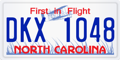 NC license plate DKX1048
