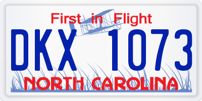 NC license plate DKX1073