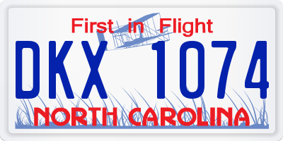 NC license plate DKX1074