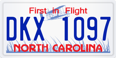 NC license plate DKX1097