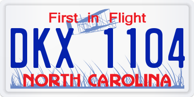 NC license plate DKX1104