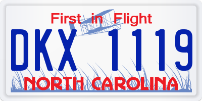 NC license plate DKX1119
