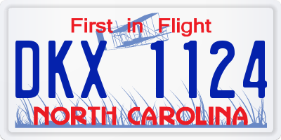 NC license plate DKX1124