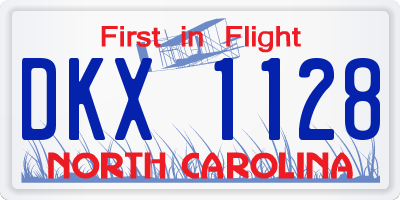 NC license plate DKX1128