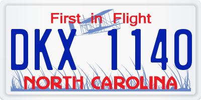 NC license plate DKX1140