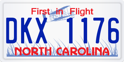 NC license plate DKX1176