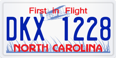 NC license plate DKX1228