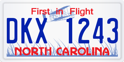 NC license plate DKX1243