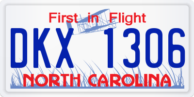 NC license plate DKX1306