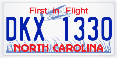 NC license plate DKX1330