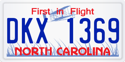 NC license plate DKX1369
