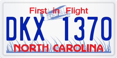NC license plate DKX1370