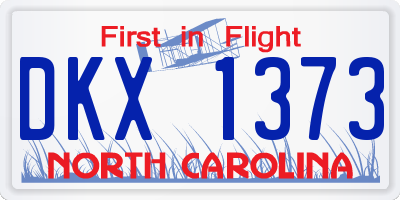 NC license plate DKX1373