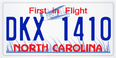 NC license plate DKX1410